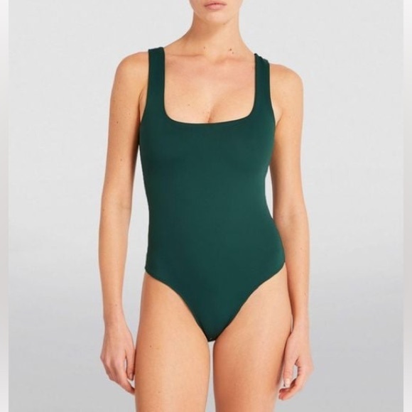 Good American Modern Tank Bodysuit in Dark Pine - Picture 2 of 7